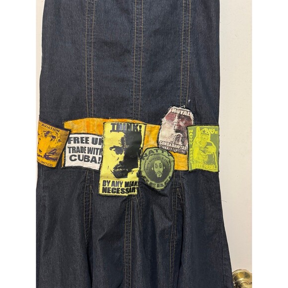 BISOU BISOU MICHELLE BOHBOT SPECIAL EDITION DENIM NATTY REBEL SKIRT size 2 - Picture 3 of 10